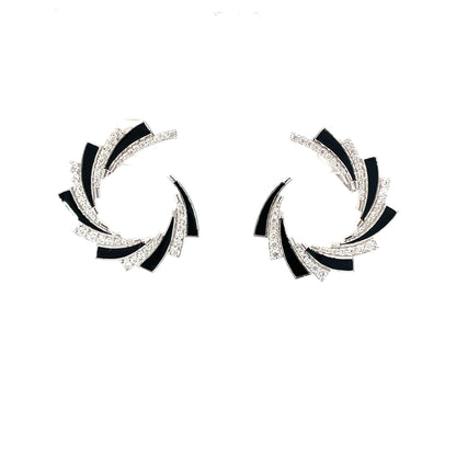 MIDNIGHT SWIRL SILVER EARRINGS