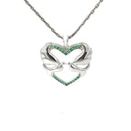 TWIN SWAN EMBRACE SILVER PENDANT CHAIN