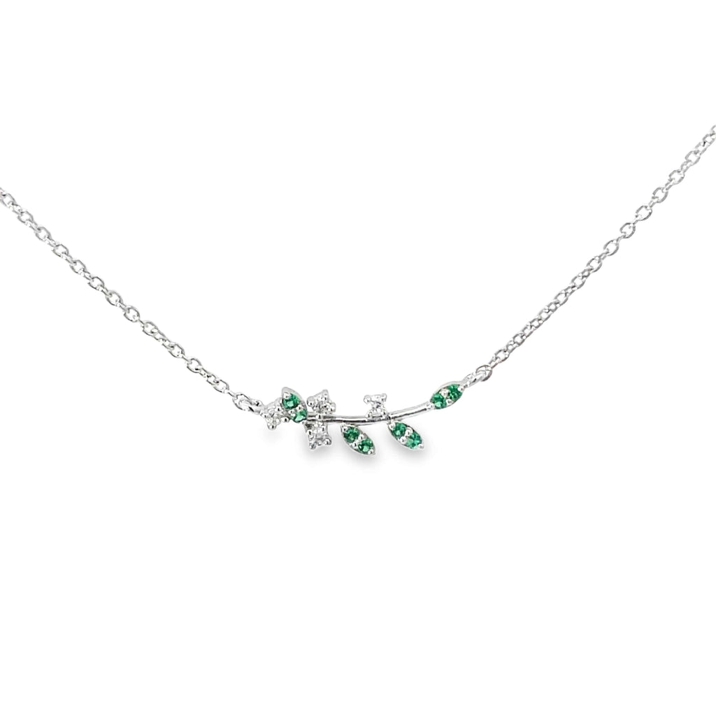 GREEN LEAF WHISPER SILVER PENDANT CHAIN