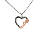 HEART OF ROSES SILVER PENDANT CHAIN