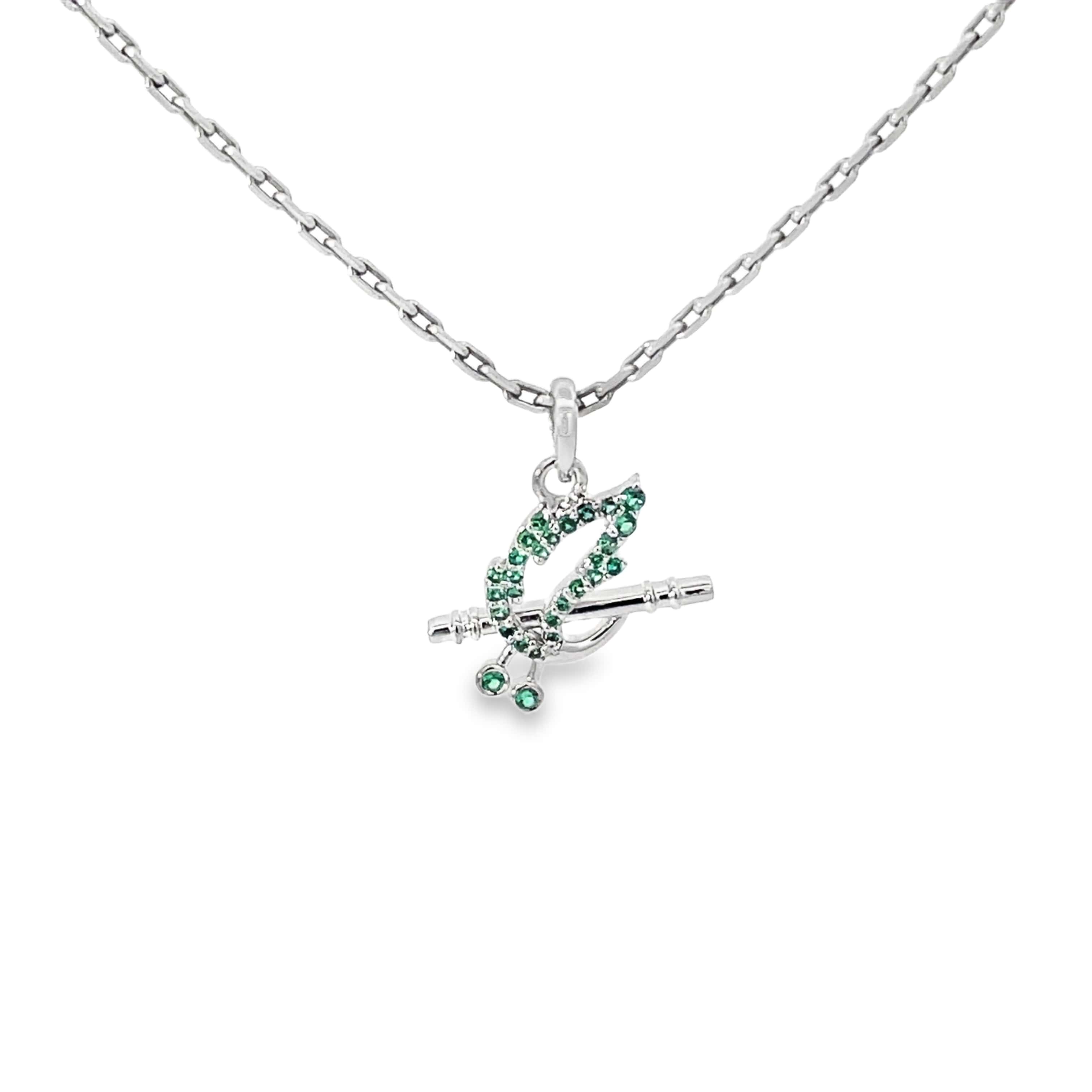GREEN RHYTHM SILVER PENDANT CHAIN
