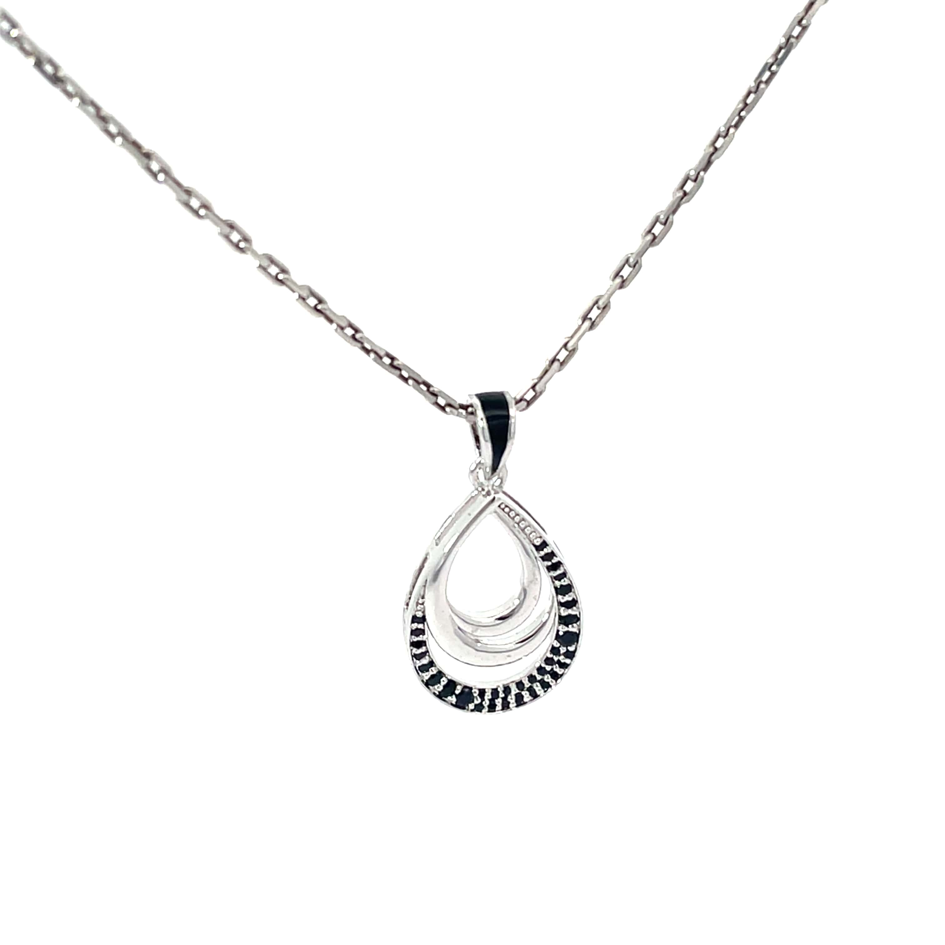 DUSK TEARDROP SILVER PENDANT CHAIN