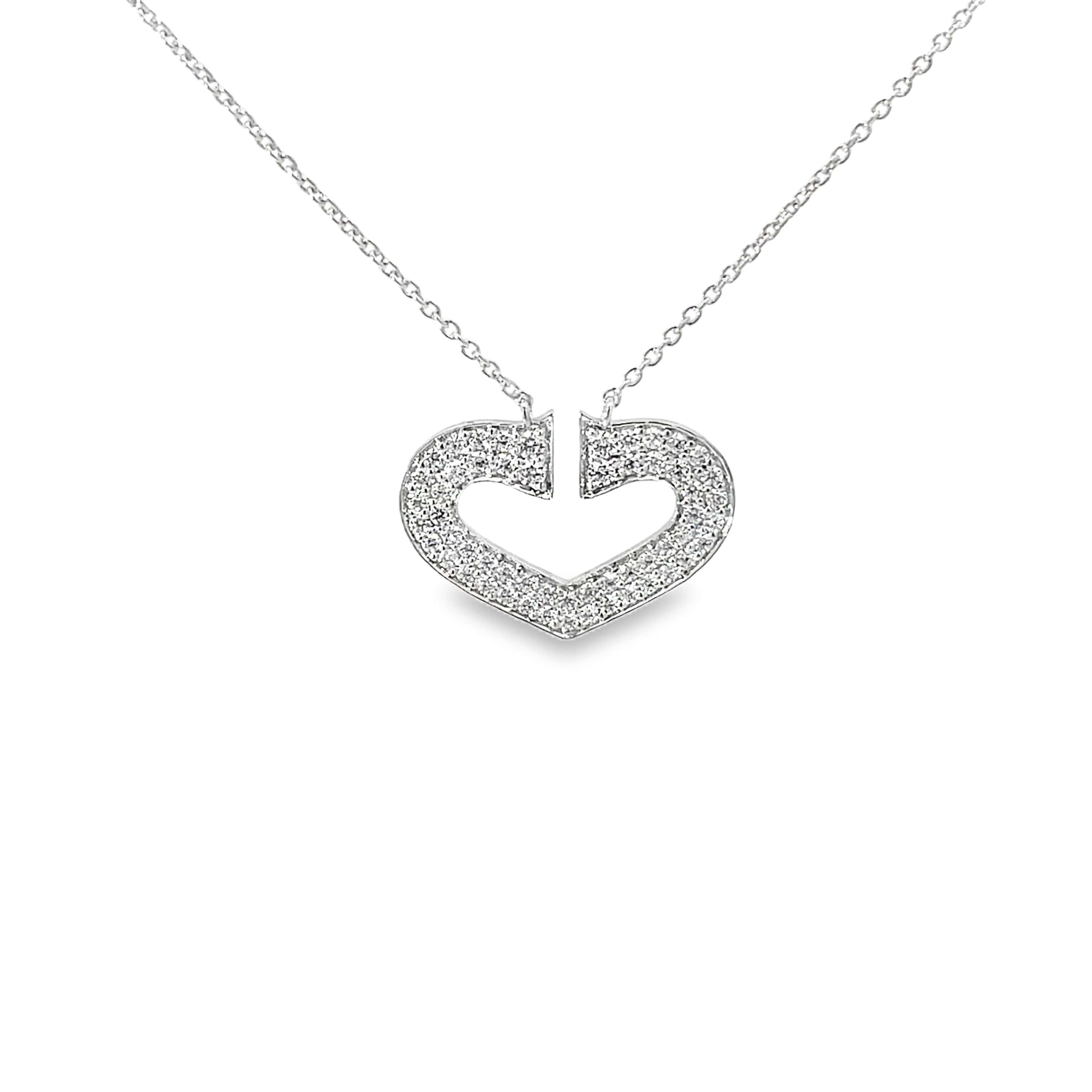 BOLD HEART SILVER PENDANT CHAIN