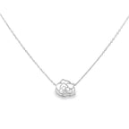 ROSE PETAL ELEGANCE SILVER PENDANT CHAIN