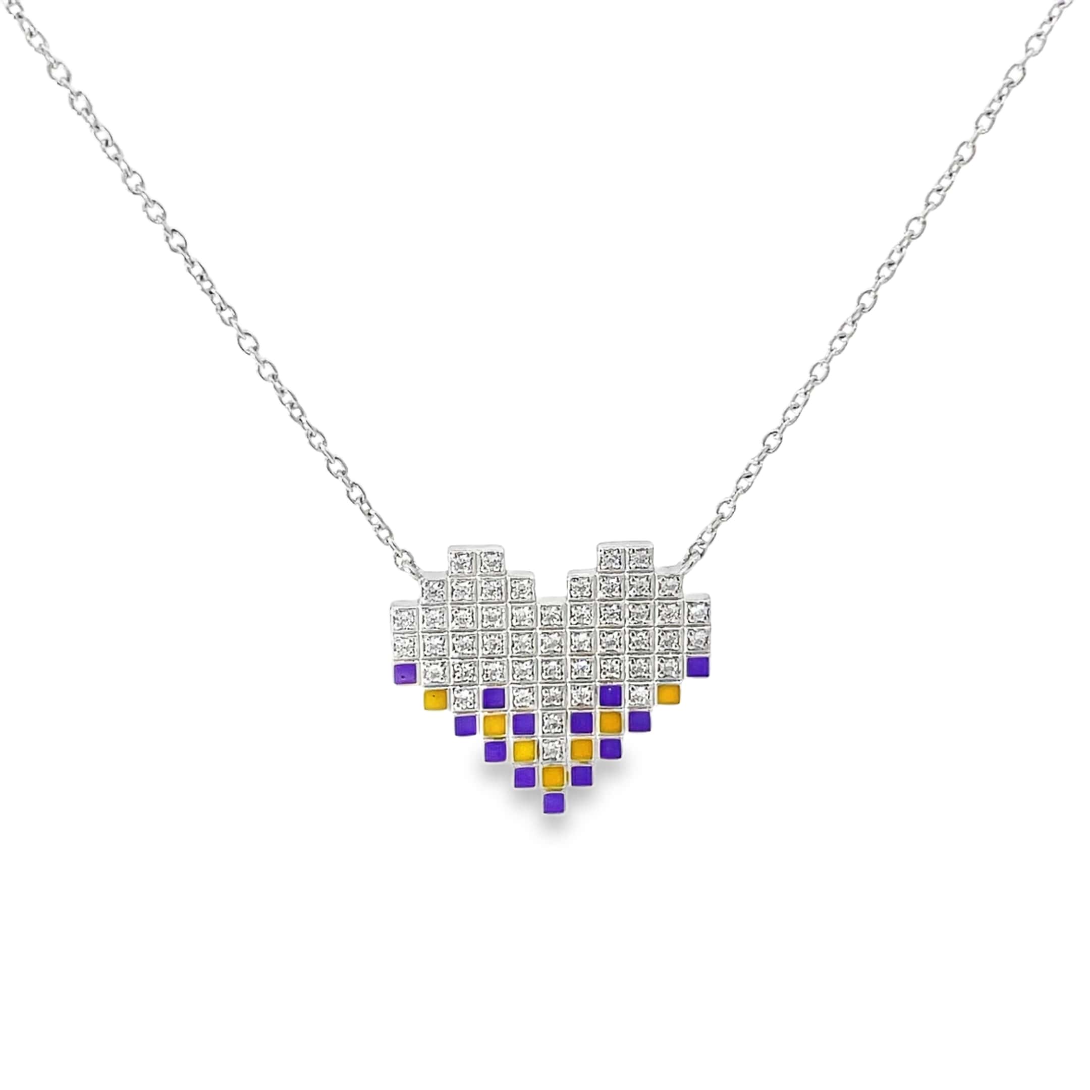 PIXEL LOVE SILVER PENDANT CHAIN