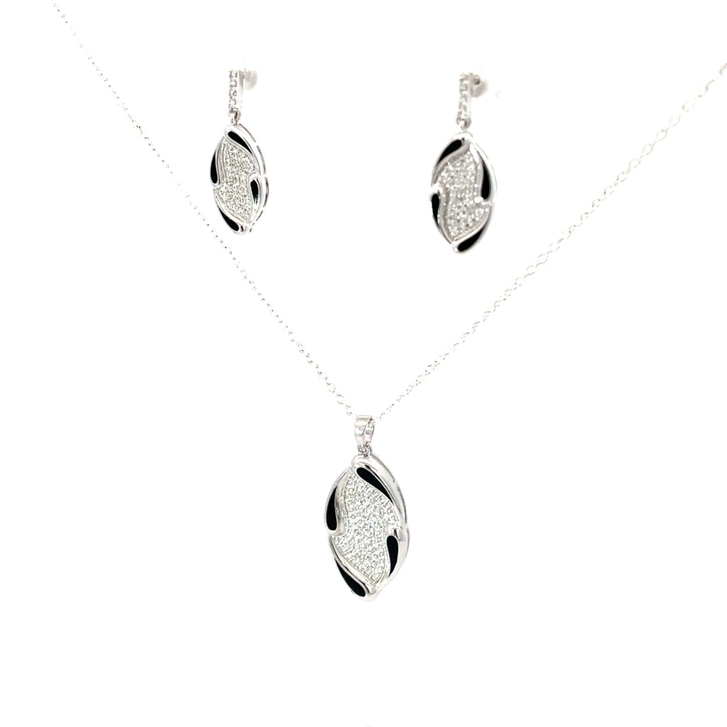 LUXE WAVE SILVER PENDANT SET