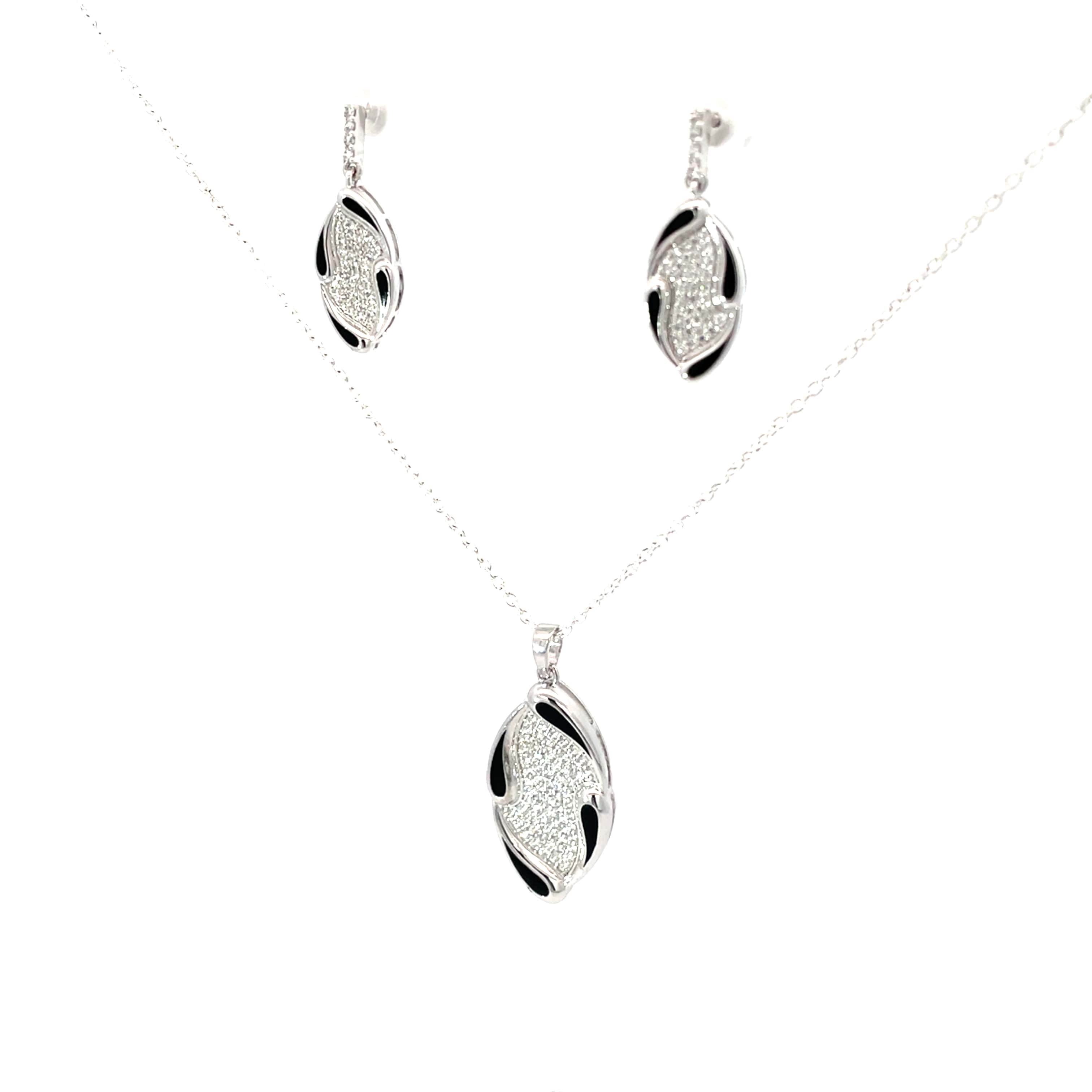 LUXE WAVE SILVER PENDANT SET