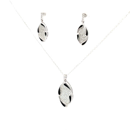 LUXE WAVE SILVER PENDANT SET