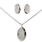 SLEEK DAZZLE SILVER PENDANT SET