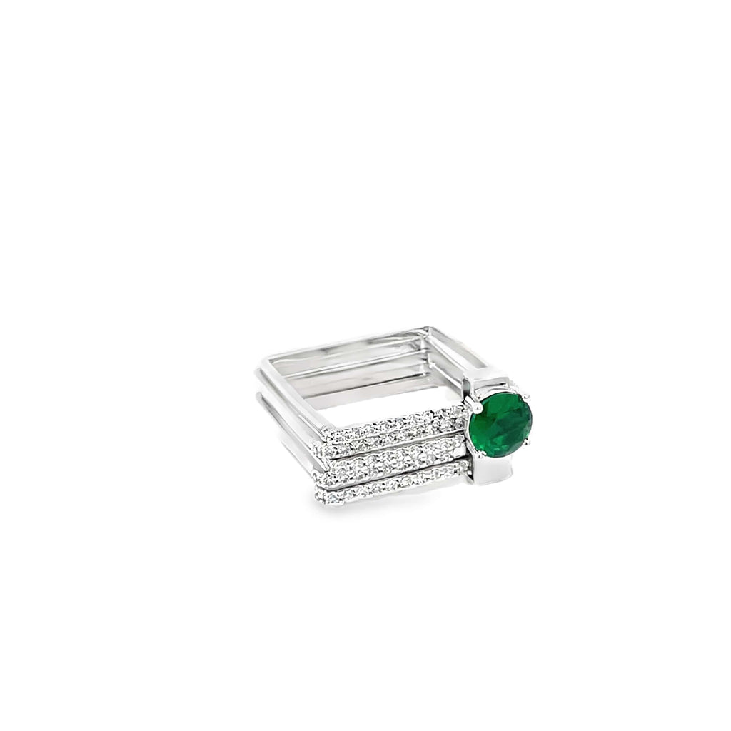 EMERALD SPELL SILVER RING