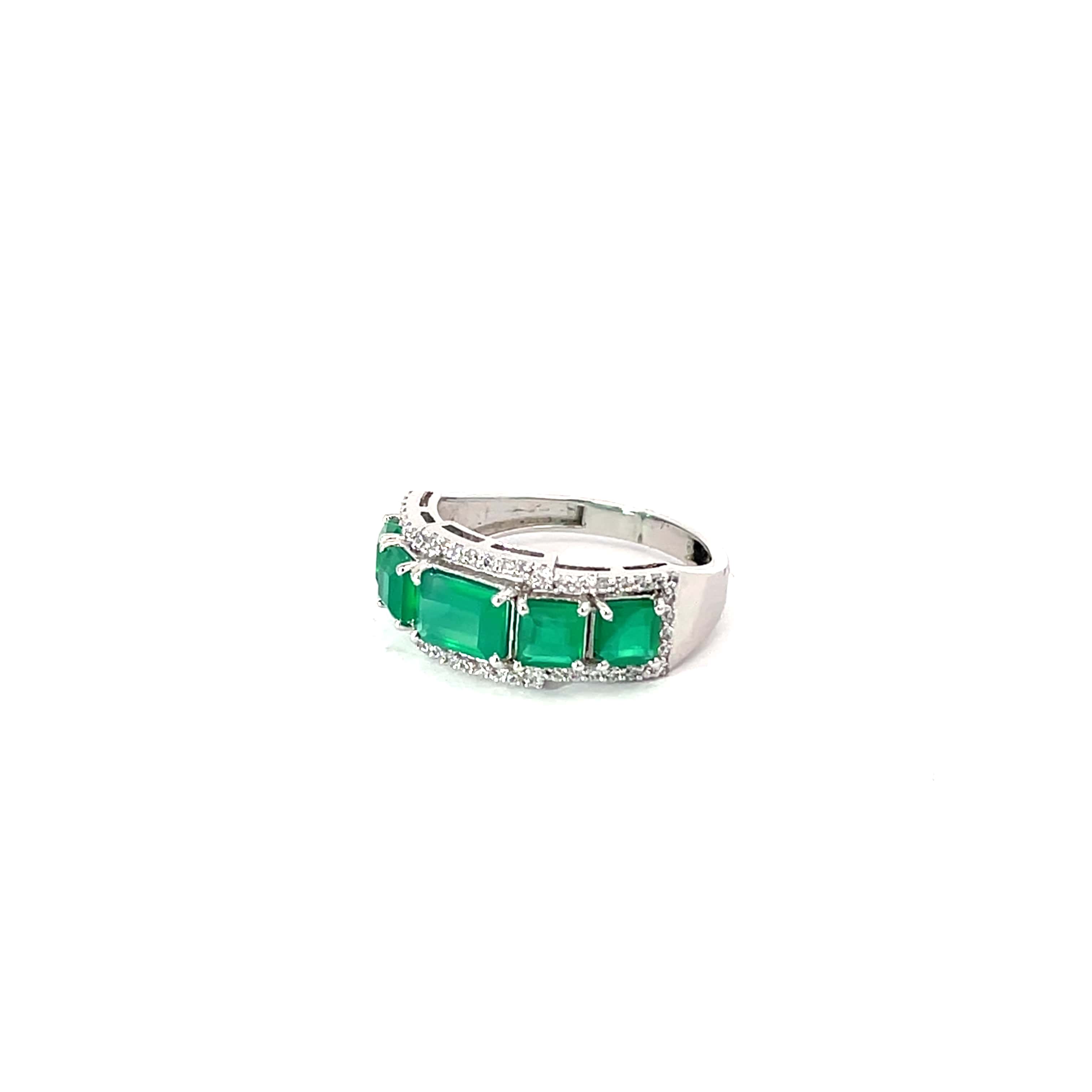 ZURI EMERALD SILVER RING