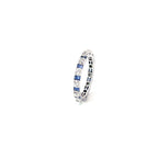 BAGUETTE CUT SAPPHIRE SILVER BAND RING