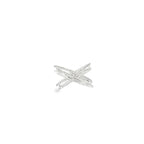 SILVER CRISS-CROSS BAND RING