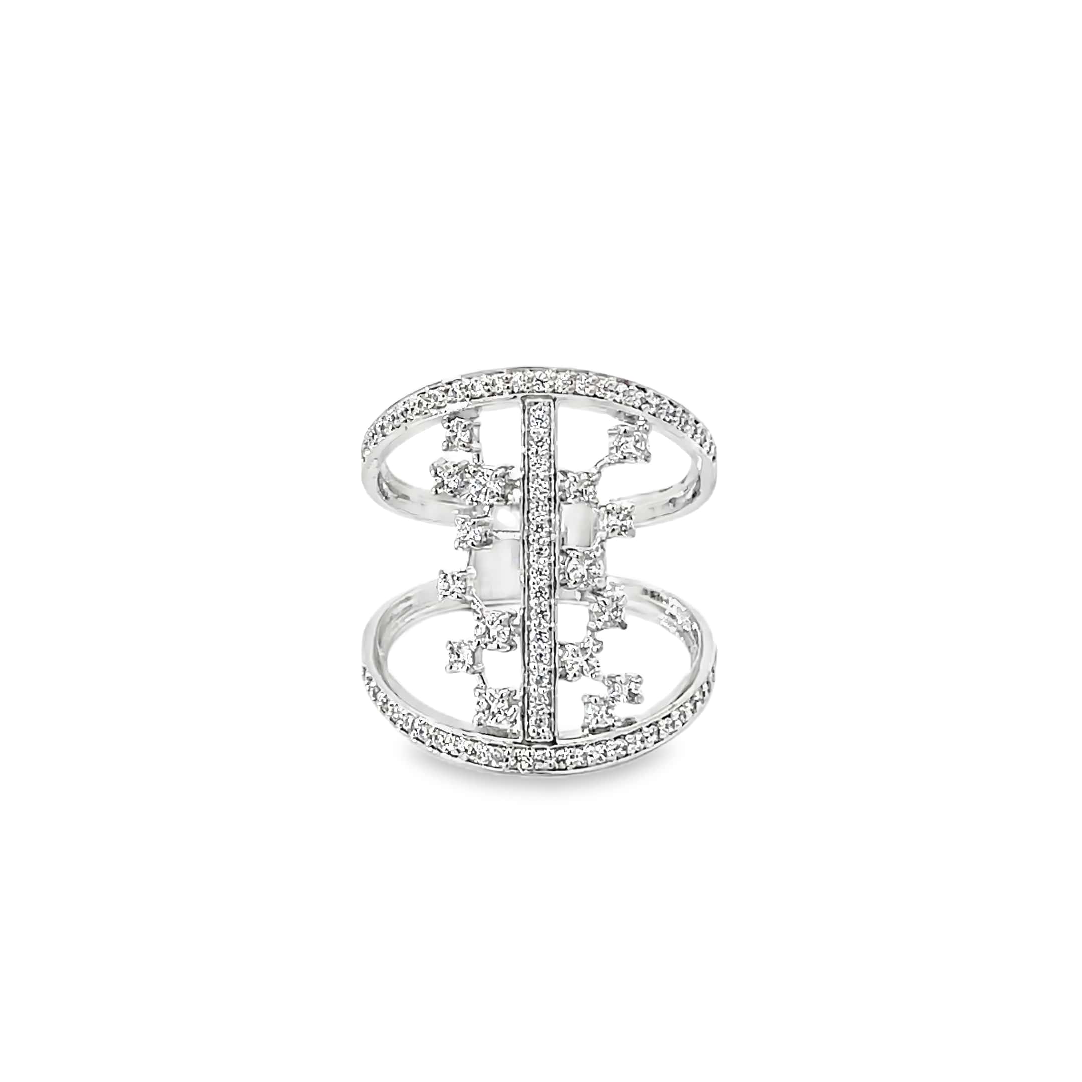 LAM STATEMENT DOUBLE BAND RING IN SILVER