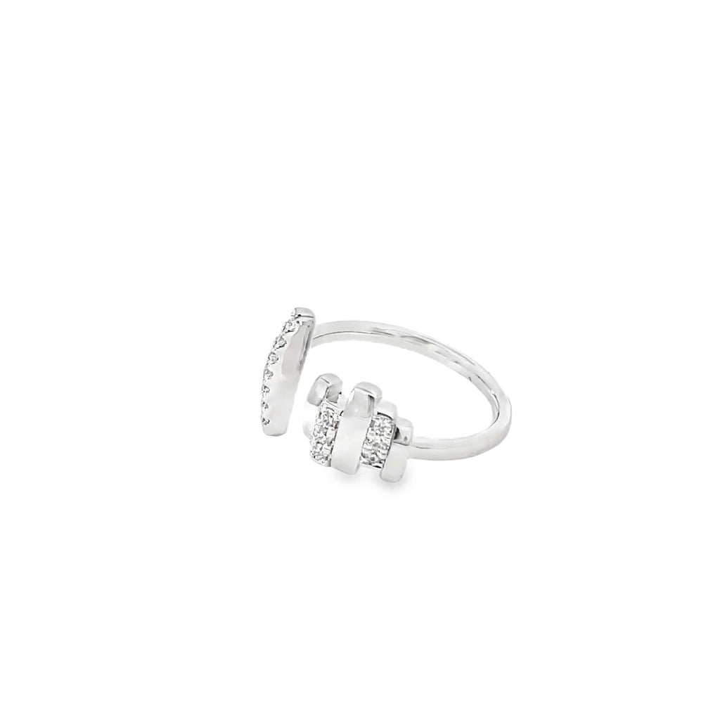 MODERN OPEN STACK RING IN SILVER