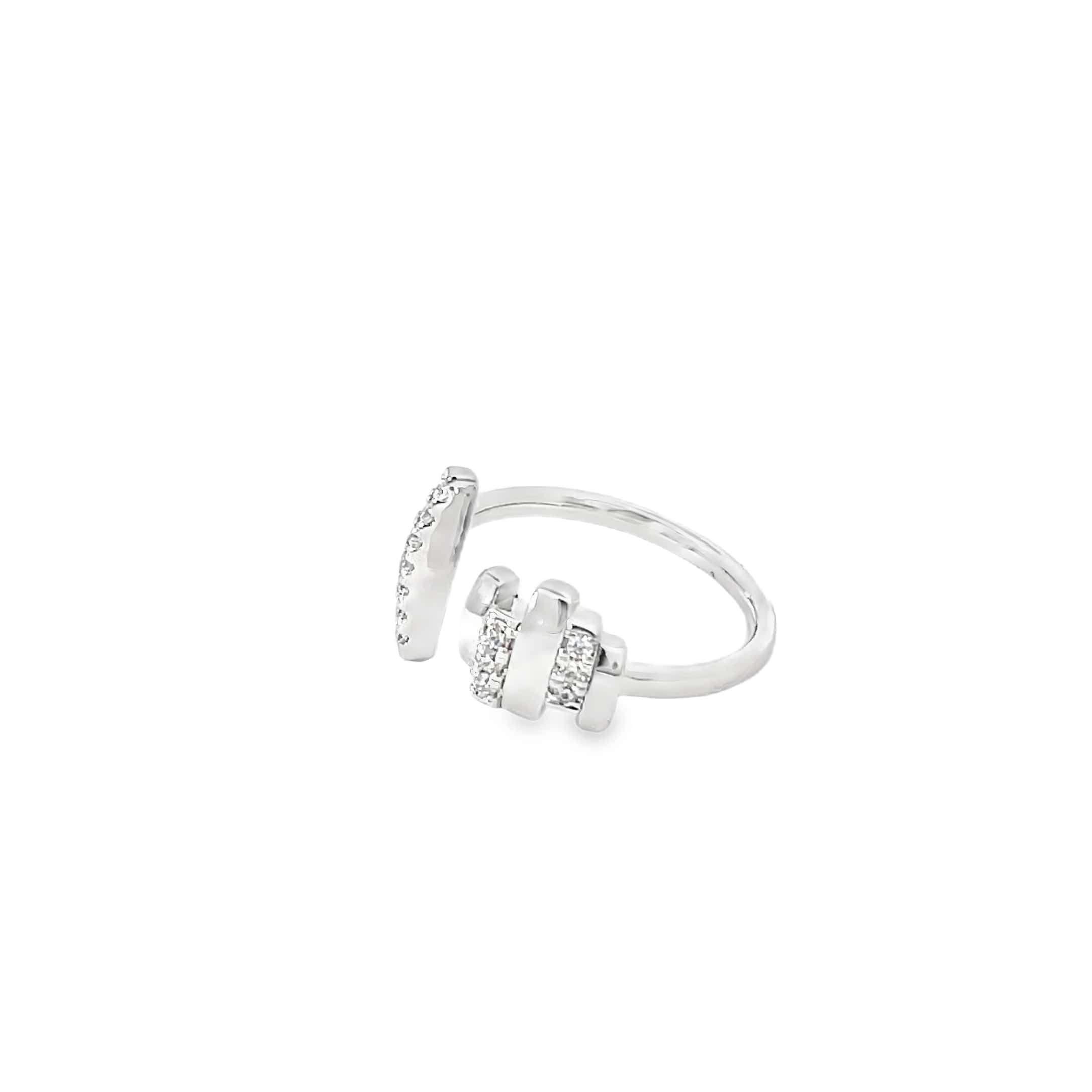 MODERN OPEN STACK RING IN SILVER