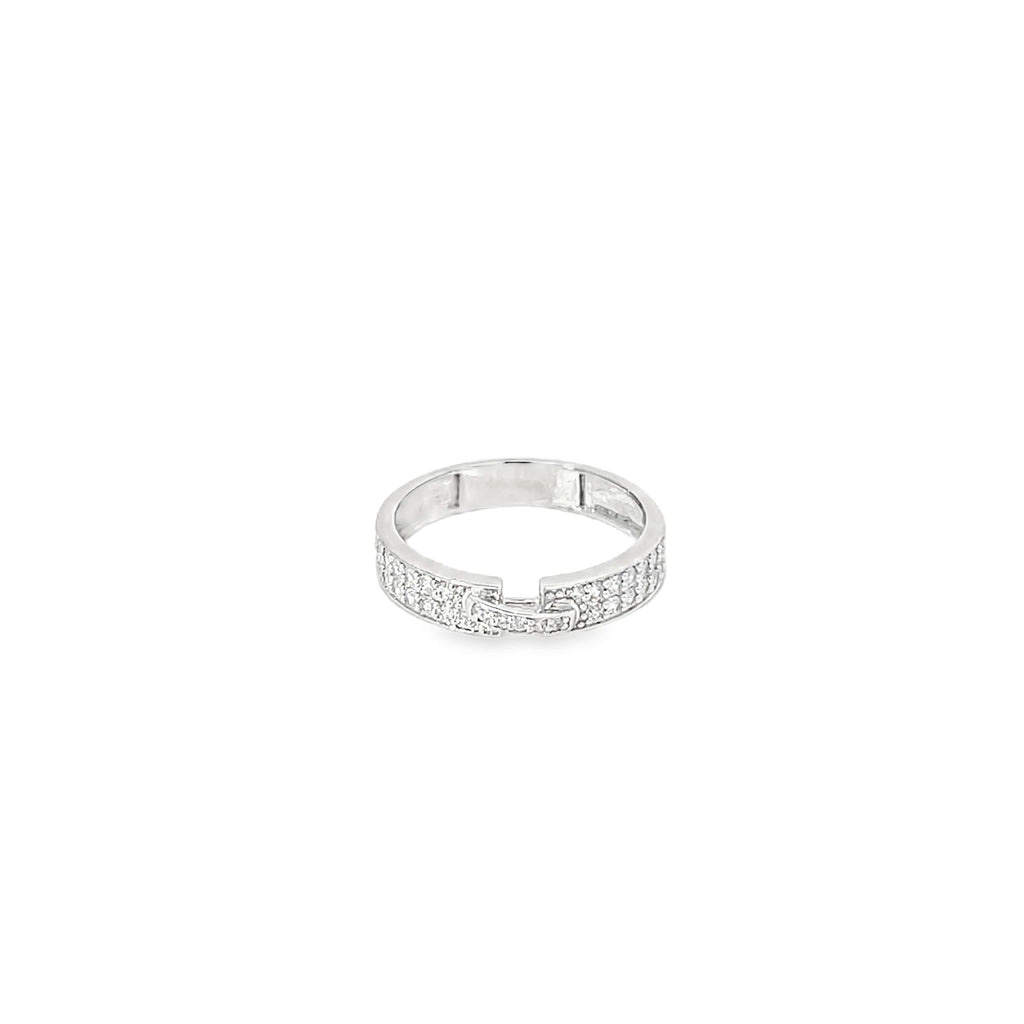 LUXURY PAVE STATEMENT SILVER BAND