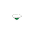 EMERALD EYE SILVER RING