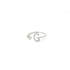 PERSONALISED G INITIAL AIRPLANE SILVER RING