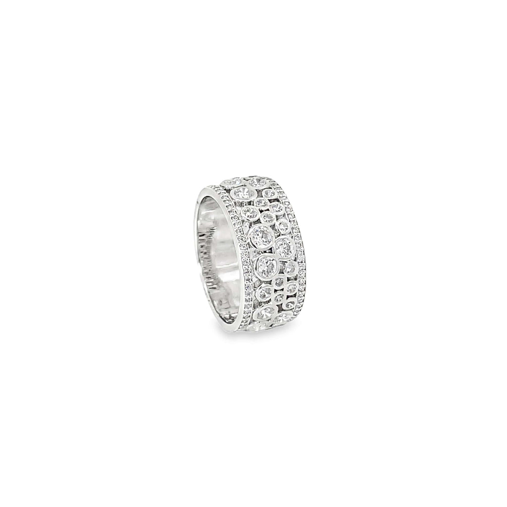 GLOW GRID SILVER RING