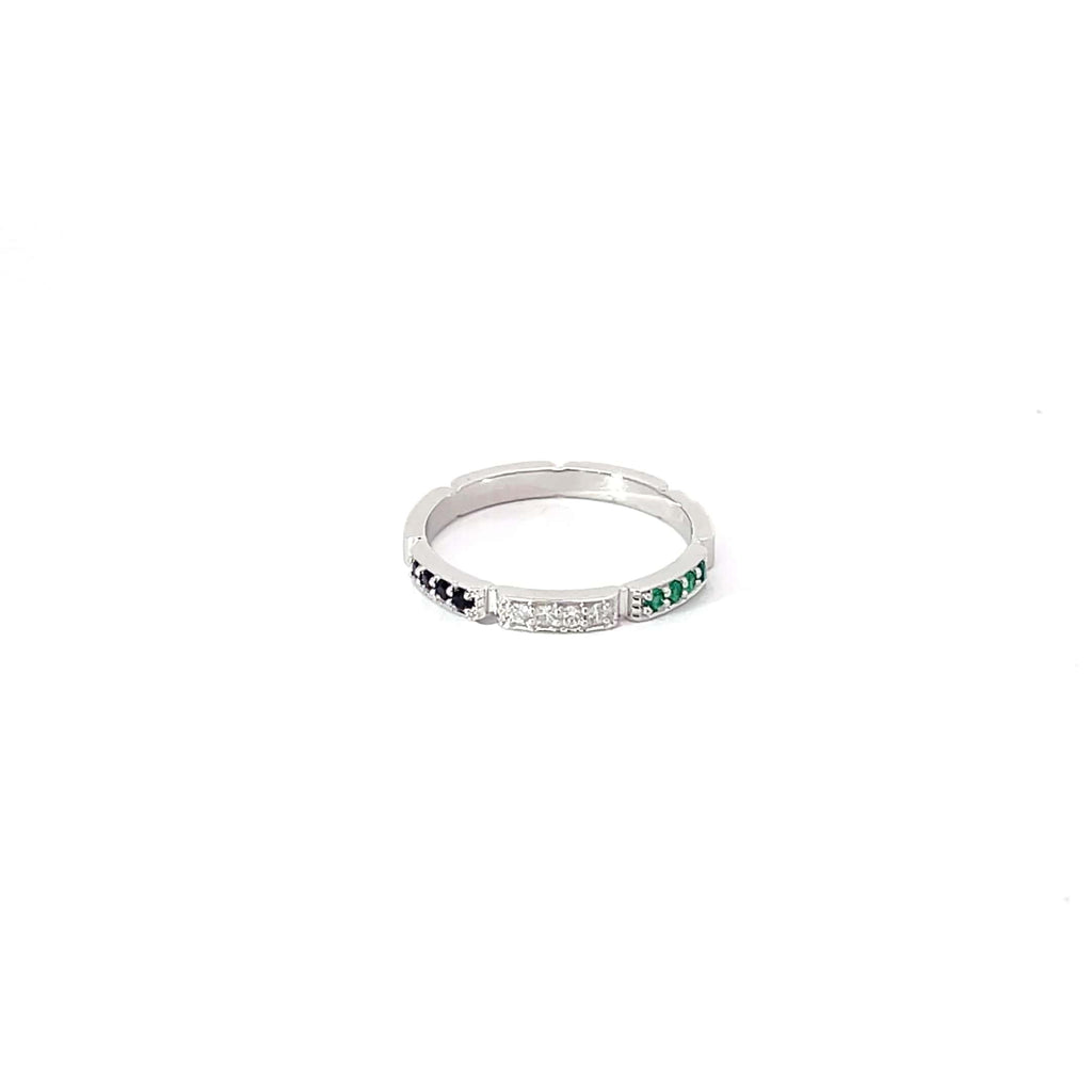 TRINITY GEM SILVER BAND