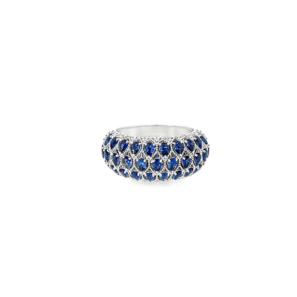 SAPPHIRE QUILT SILVER RING