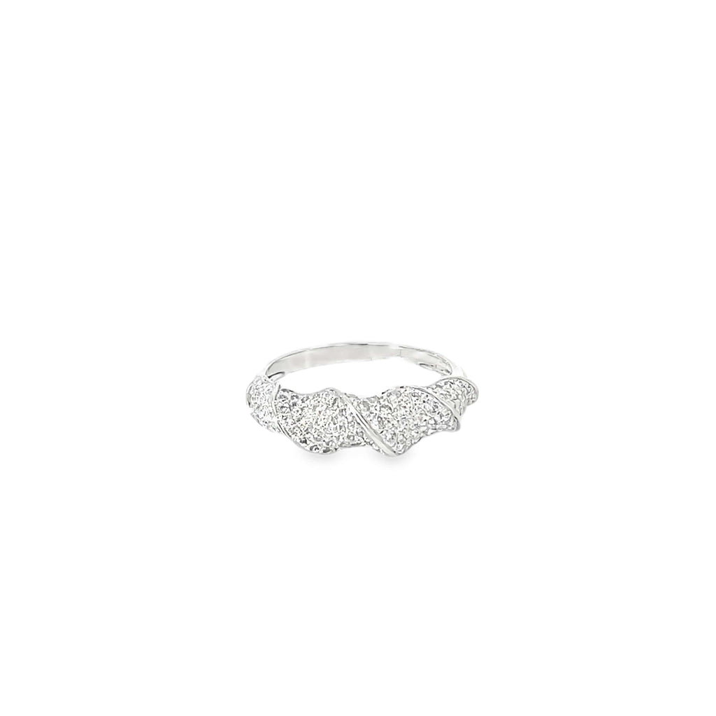 GLISTEN SWIRL SILVER RING