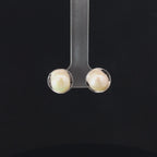 SILVER WHITE WHISPER STUDS