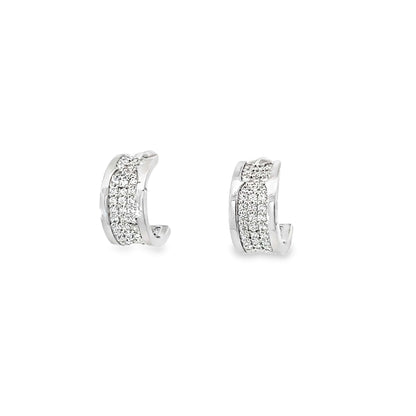 GLIMMER HUG SILVER HOOPS