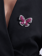 RUBY FLUTTER SILVER BROOCH