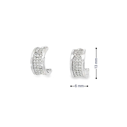GLIMMER HUG SILVER HOOPS