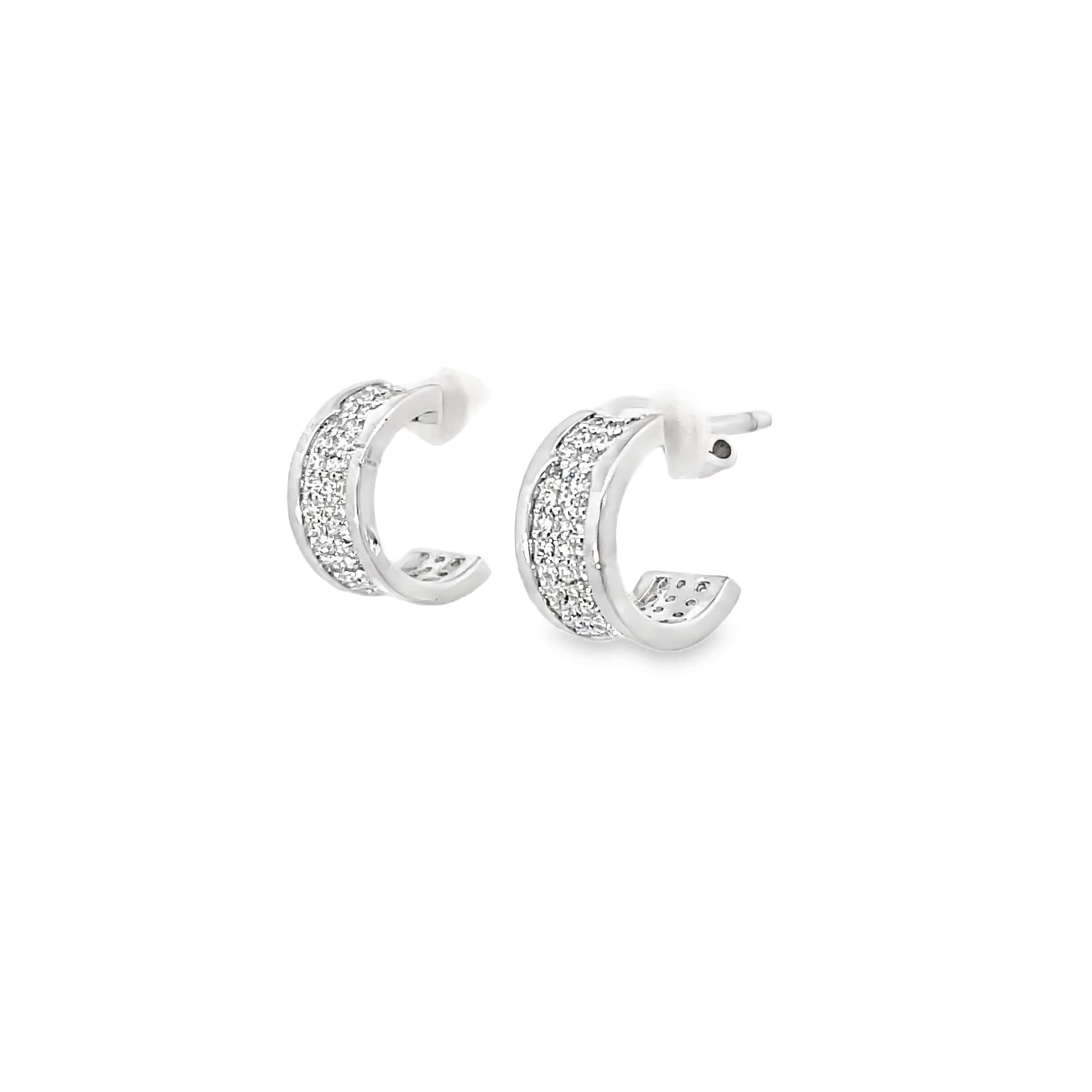 GLIMMER HUG SILVER HOOPS