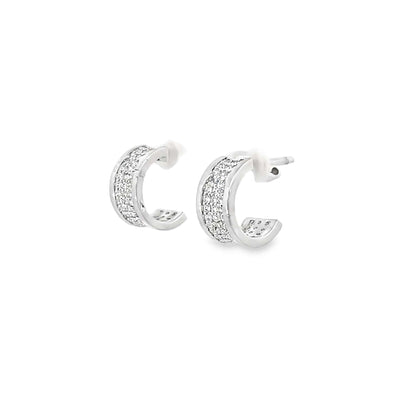 GLIMMER HUG SILVER HOOPS