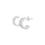 GLIMMER HUG SILVER HOOPS