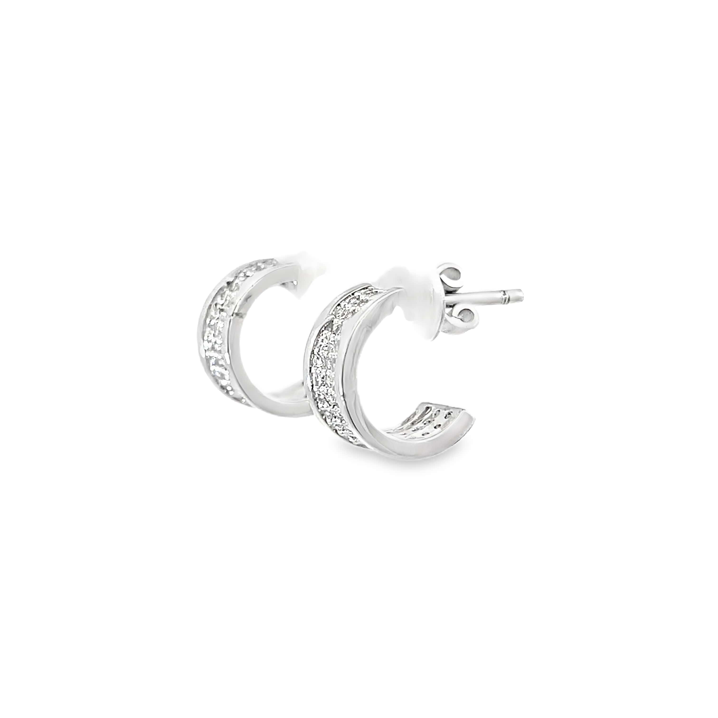 GLIMMER HUG SILVER HOOPS
